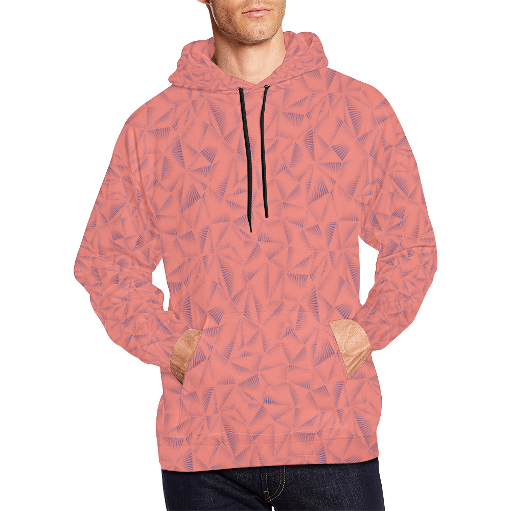 Color of the Year 2018 Polygonal Pattern All Over Print Hoodie for Men/Large Size (USA Size) (Model H13)