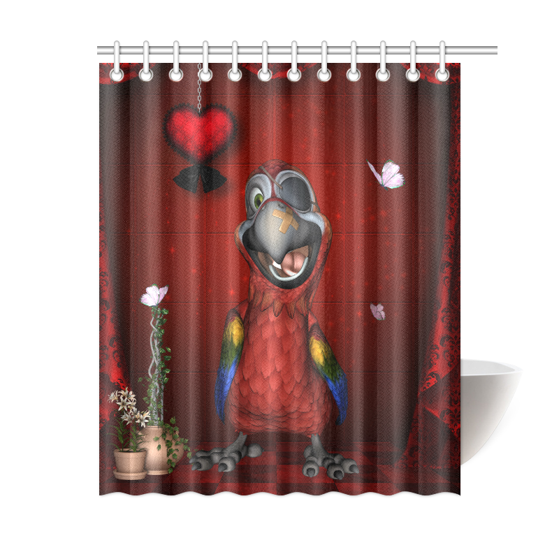 Funny, cute parrot Shower Curtain 60"x72"