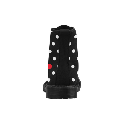 Red Dot. Inspired by the Magic Island of Gotland. Martin Boots for Women (Black) (Model 1203H)