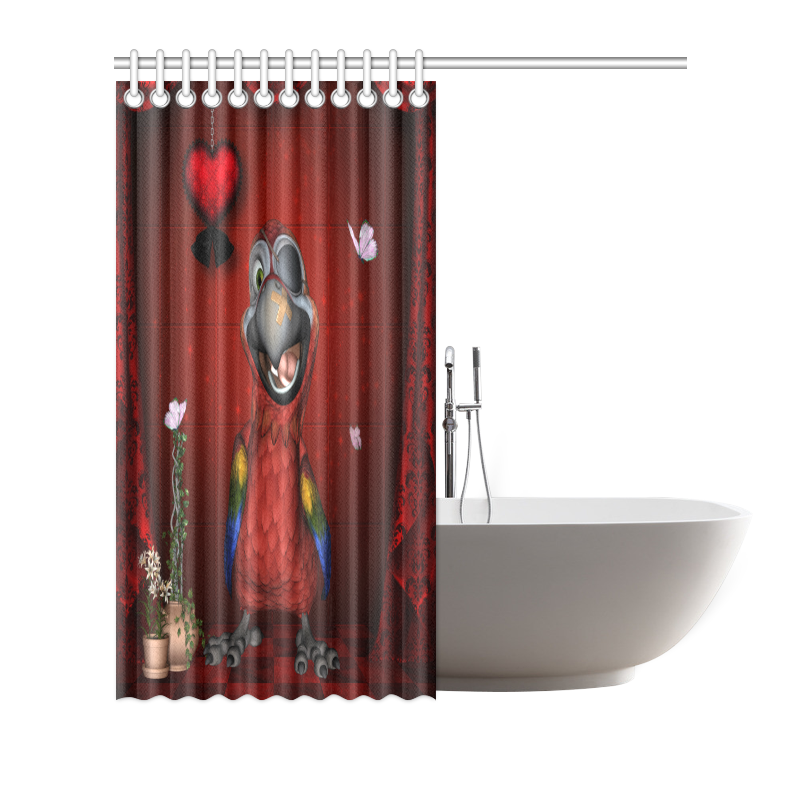Funny, cute parrot Shower Curtain 66"x72"