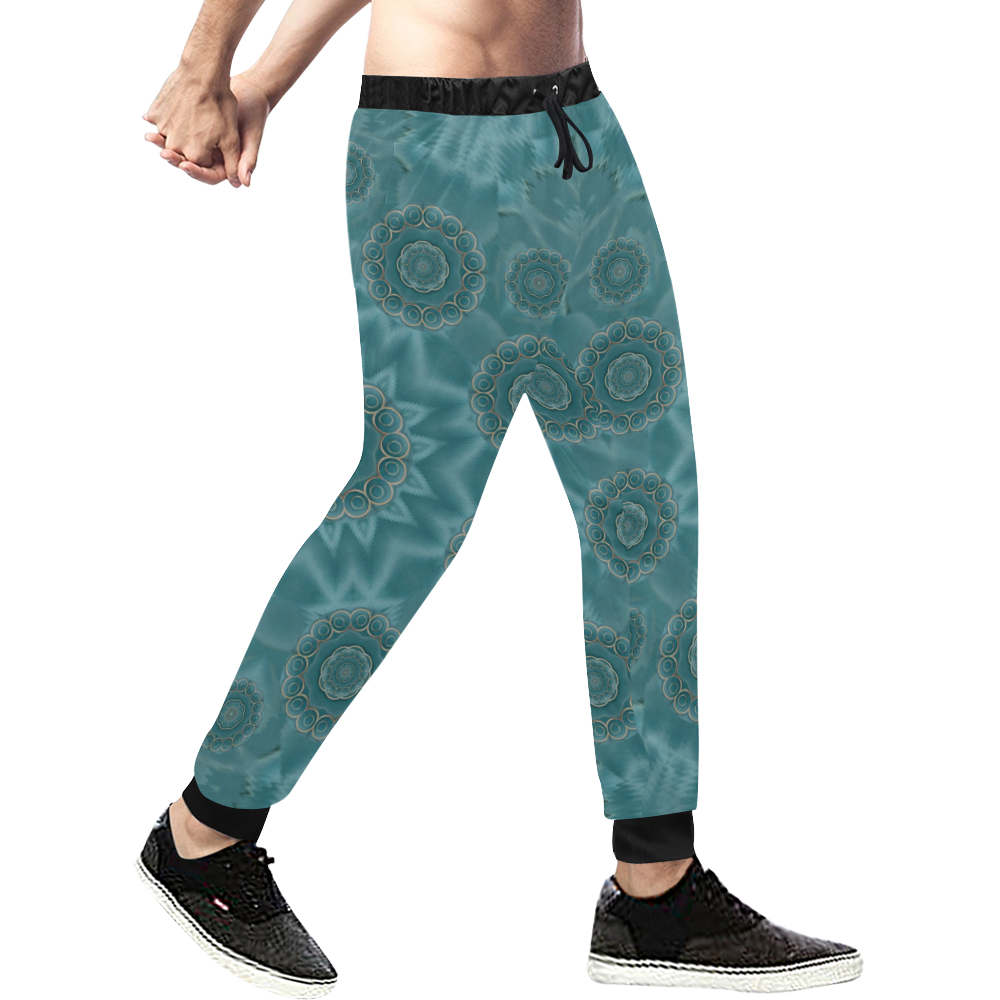 Wood and stars in the blue pop art Men's All Over Print Sweatpants (Model L11)