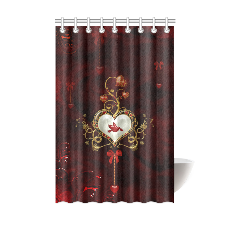 Wonderful heart with dove Shower Curtain 48"x72"