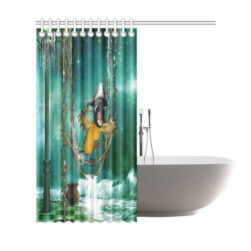 Funny pirate parrot Shower Curtain 69"x72"