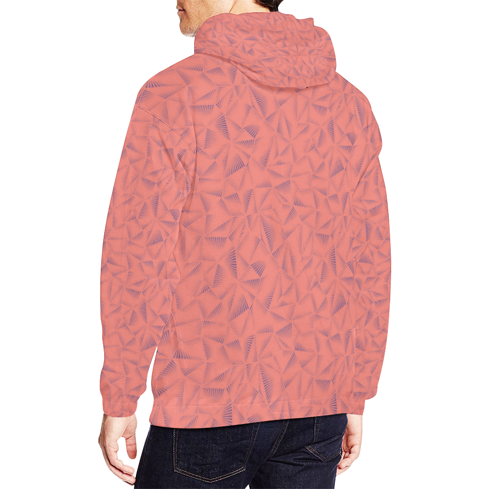Color of the Year 2018 Polygonal Pattern All Over Print Hoodie for Men/Large Size (USA Size) (Model H13)