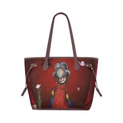 Funny, cute parrot Clover Canvas Tote Bag (Model 1661)