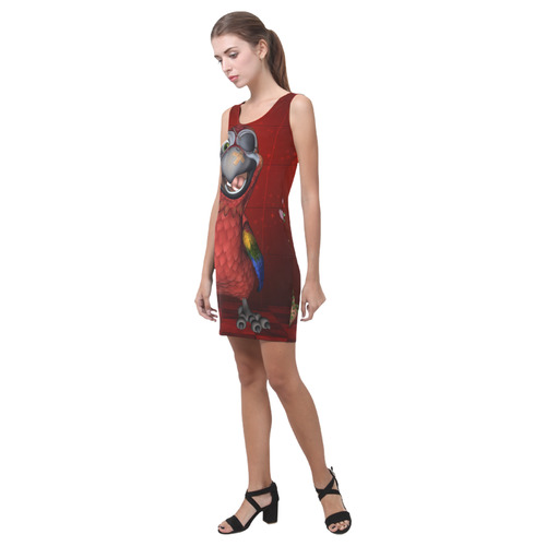 Funny, cute parrot Medea Vest Dress (Model D06)