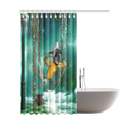 Funny pirate parrot Shower Curtain 72"x84"