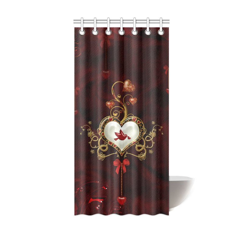 Wonderful heart with dove Shower Curtain 36"x72"
