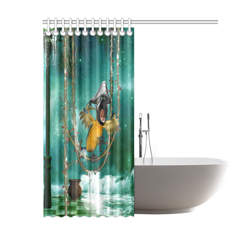 Funny pirate parrot Shower Curtain 60"x72"