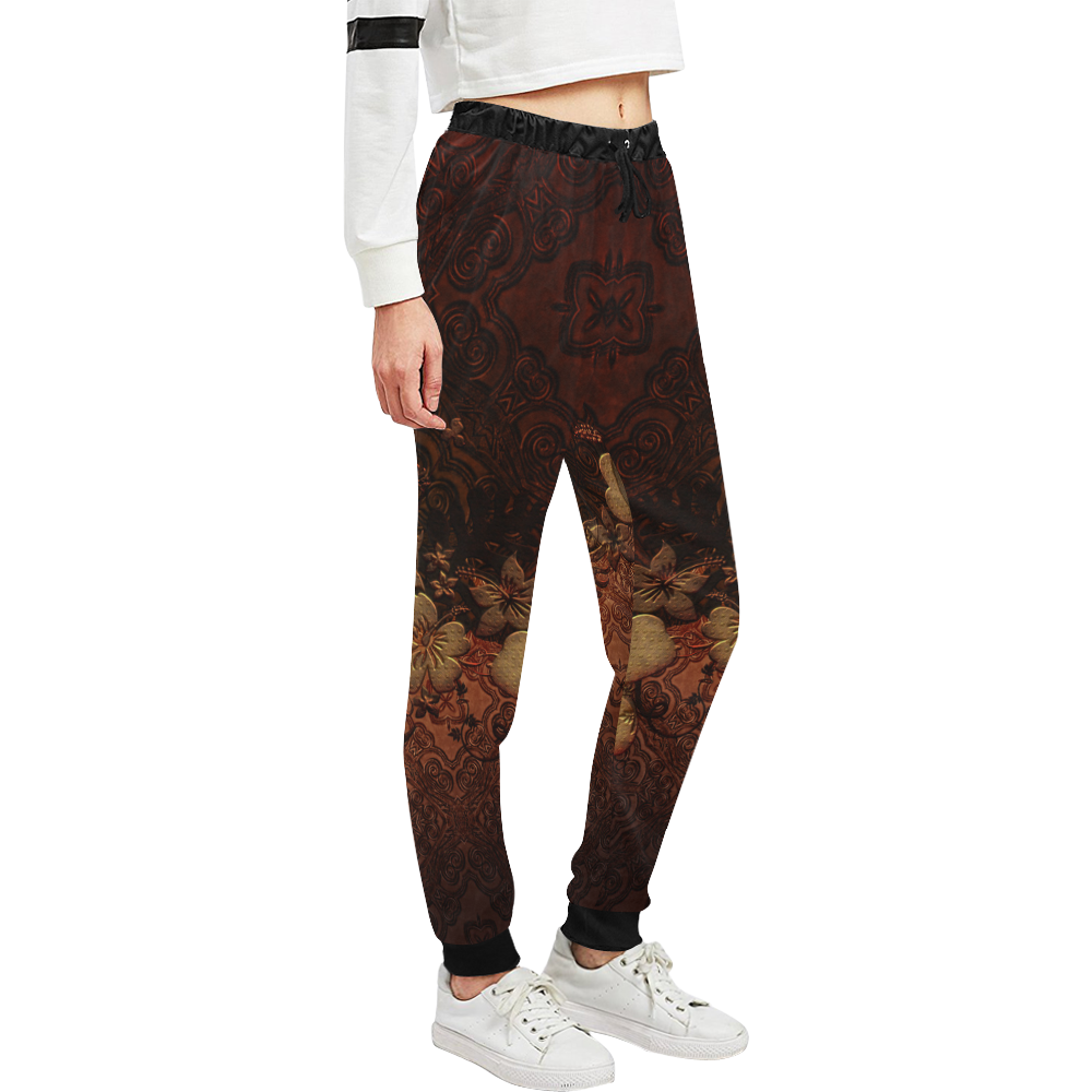 Floral design, vintage Unisex All Over Print Sweatpants (Model L11)