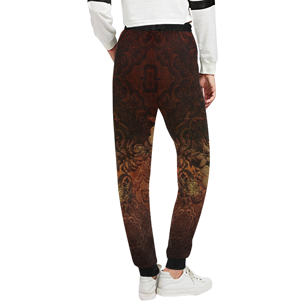 Floral design, vintage Unisex All Over Print Sweatpants (Model L11)