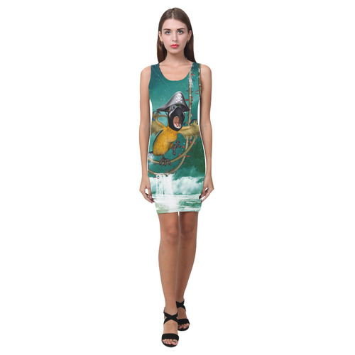 Funny pirate parrot Medea Vest Dress (Model D06)