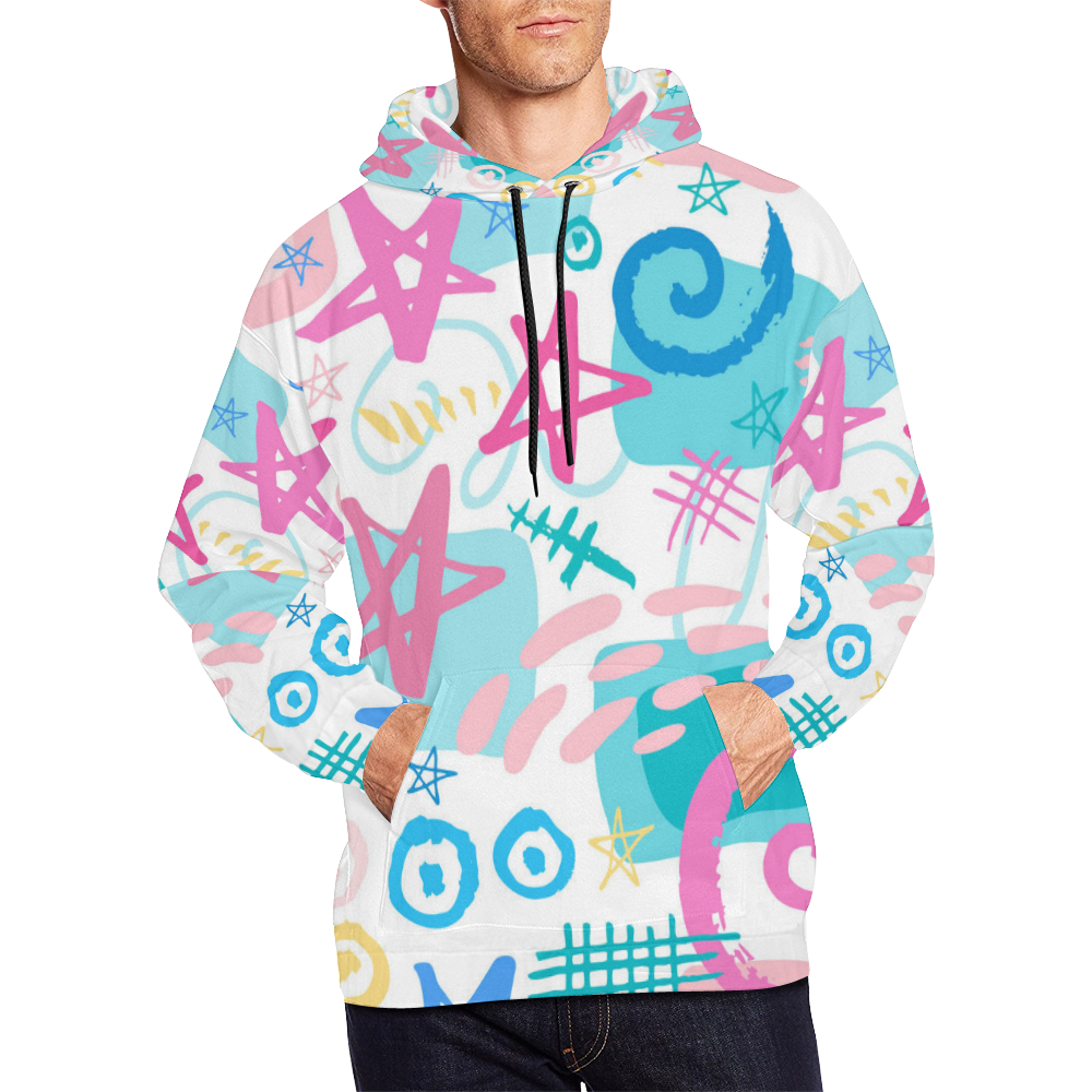 Trendy Abstract Art Pattern All Over Print Hoodie for Men/Large Size (USA Size) (Model H13)