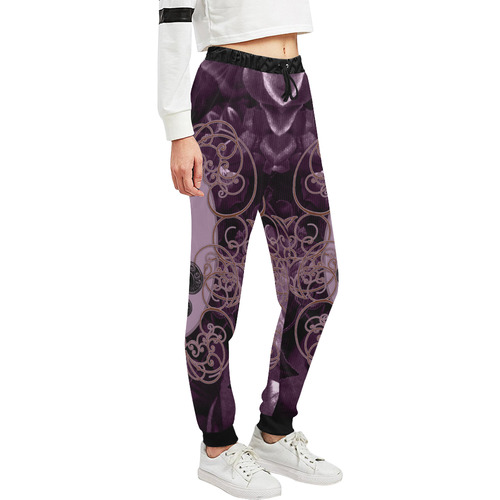 Flowers in soft violet colors Unisex All Over Print Sweatpants (Model L11)