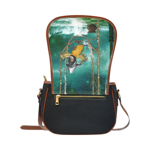 Funny pirate parrot Saddle Bag/Small (Model 1649)(Flap Customization)