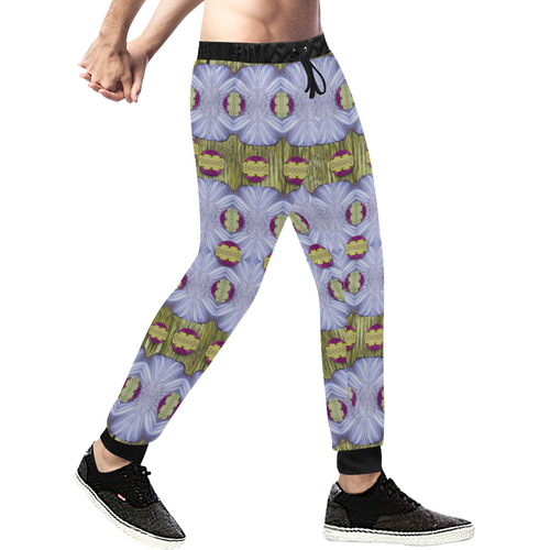 Soul Flowers in Gold and Shimmer Men's All Over Print Sweatpants (Model L11)