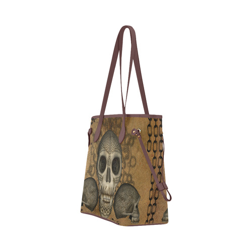 Awesome skull with celtic knot Clover Canvas Tote Bag (Model 1661)