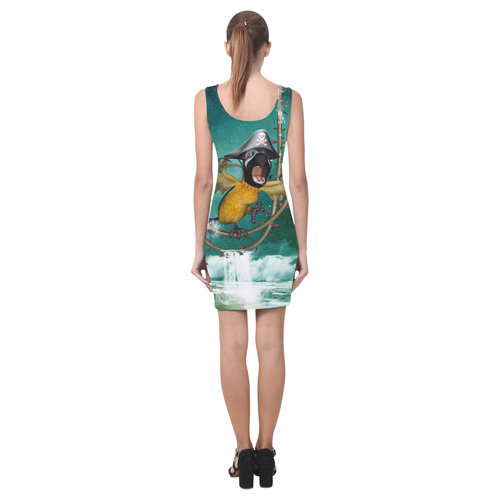 Funny pirate parrot Medea Vest Dress (Model D06)