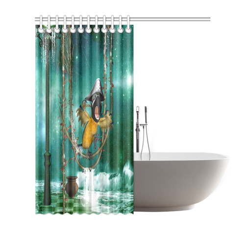 Funny pirate parrot Shower Curtain 72"x72"
