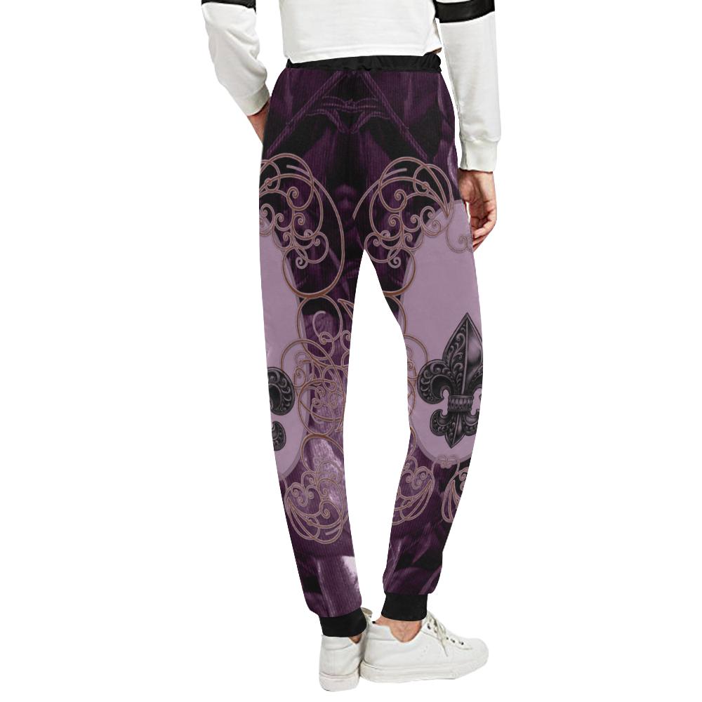 Flowers in soft violet colors Unisex All Over Print Sweatpants (Model L11)