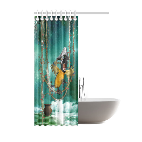 Funny pirate parrot Shower Curtain 48"x72"