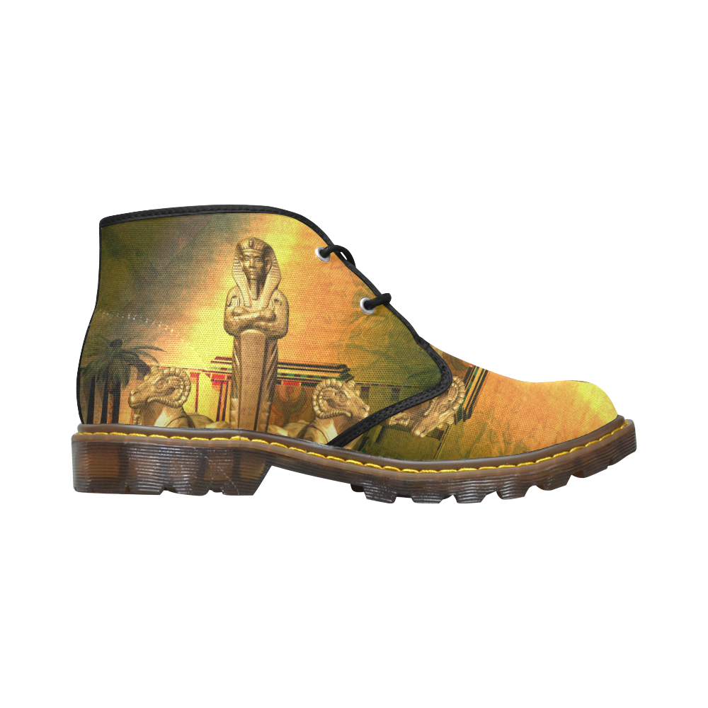 Anubis, the egyptian god Men's Canvas Chukka Boots (Model 2402-1)
