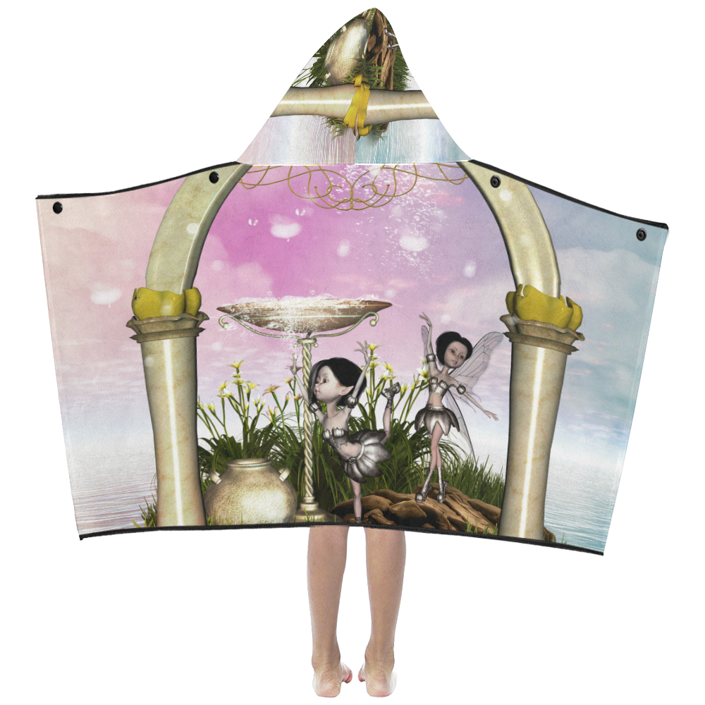 Dancing on a island Kids' Hooded Bath Towels