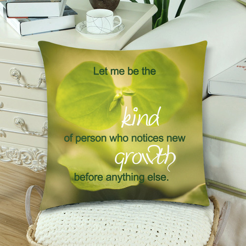 Inspirational Quote Custom Zippered Pillow Cases 18"x 18" (Twin Sides) (Set of 2)