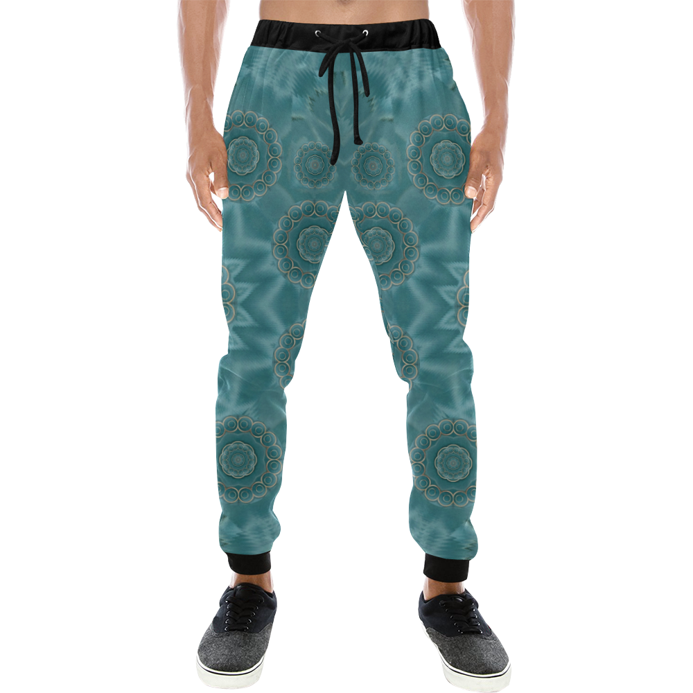 Wood and stars in the blue pop art Men's All Over Print Sweatpants (Model L11)