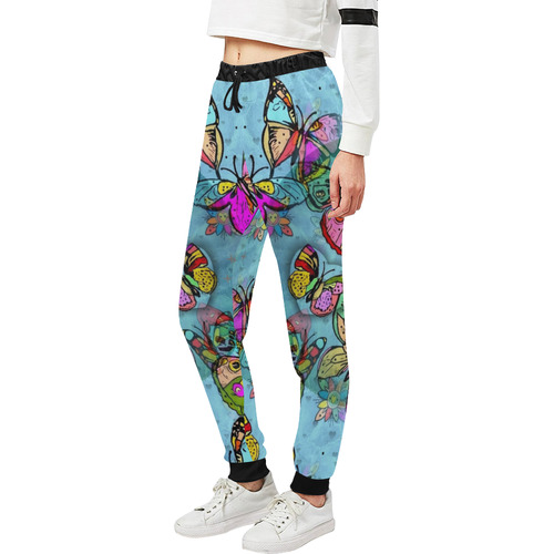 Buttefluy Popart by Nico Bielow Unisex All Over Print Sweatpants (Model L11)