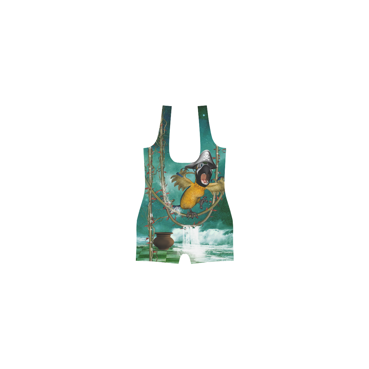 Funny pirate parrot Classic One Piece Swimwear (Model S03)