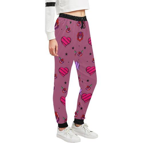 Herz Popart by Nico Bielow Unisex All Over Print Sweatpants (Model L11)