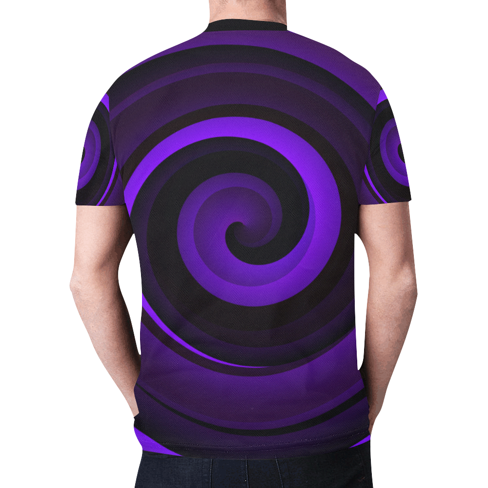 Blue swirl New All Over Print T-shirt for Men (Model T45)