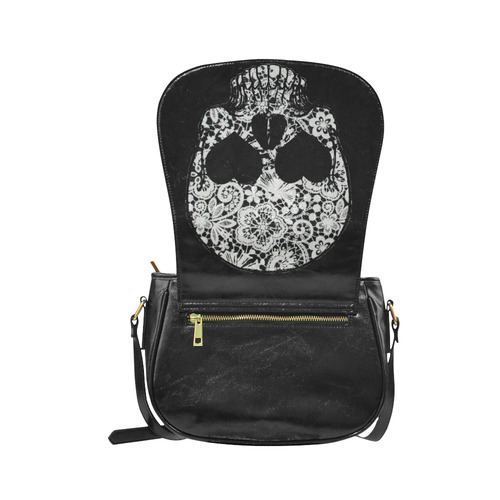 laceskullforblack Classic Saddle Bag/Small (Model 1648)