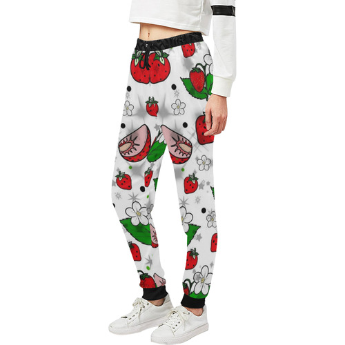 Strwaberry Popart by Nico Bielow Unisex All Over Print Sweatpants (Model L11)