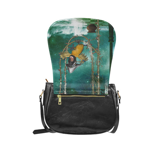Funny pirate parrot Classic Saddle Bag/Small (Model 1648)