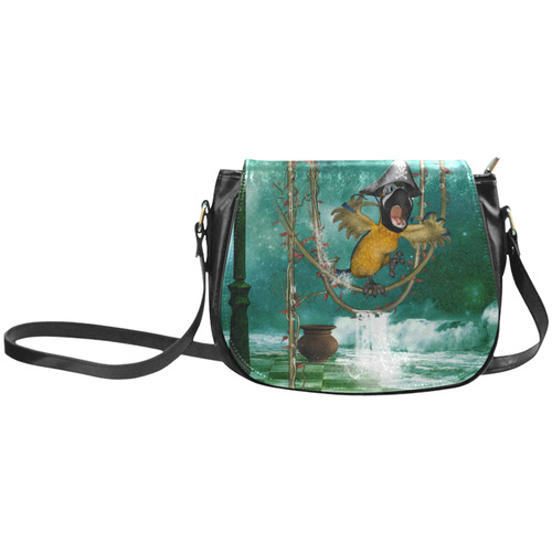 Funny pirate parrot Classic Saddle Bag/Large (Model 1648)