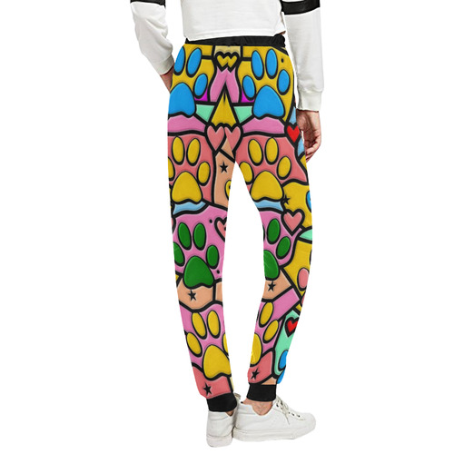 Paws Popart by Nico Bielow Unisex All Over Print Sweatpants (Model L11)