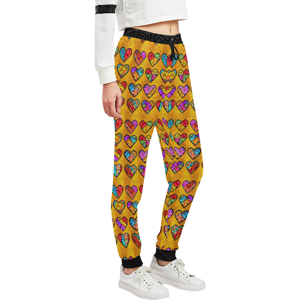 Herz Popart by Nico Bielow Unisex All Over Print Sweatpants (Model L11)