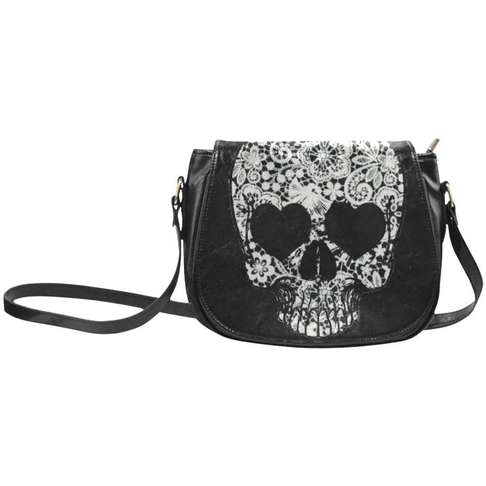 laceskullforblack Classic Saddle Bag/Small (Model 1648)