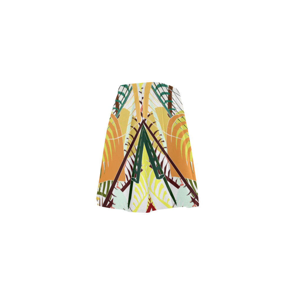 Jungle Inspired Abstract Mini Skating Skirt (Model D36)