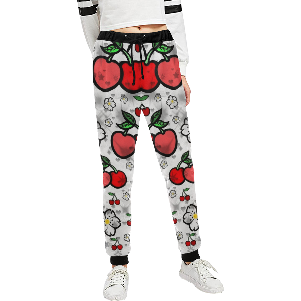 Cherry Popart by Nico Bielow Unisex All Over Print Sweatpants (Model L11)