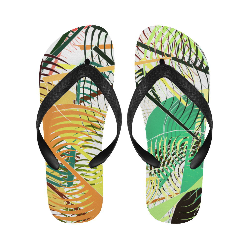 Jungle Inspired Abstract Flip Flops for Men/Women (Model 040)