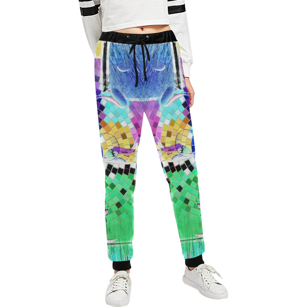 Mosaik Popart by Nico Bielow Unisex All Over Print Sweatpants (Model L11)