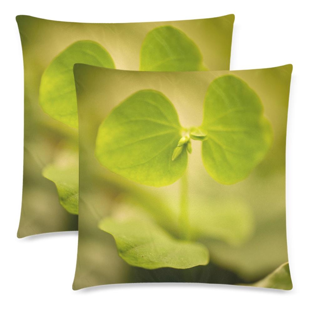 New Growth Custom Zippered Pillow Cases 18"x 18" (Twin Sides) (Set of 2)