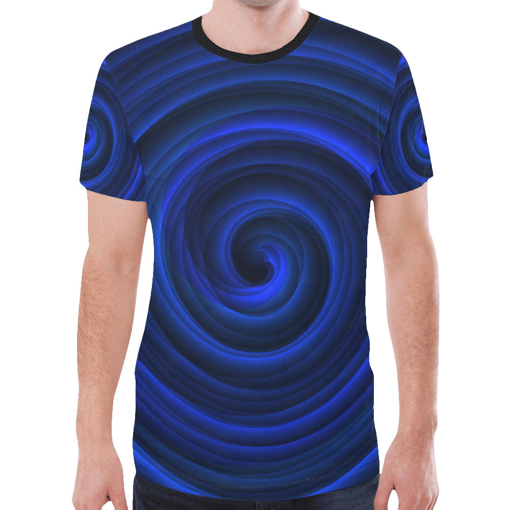 Indigo swirl New All Over Print T-shirt for Men (Model T45)