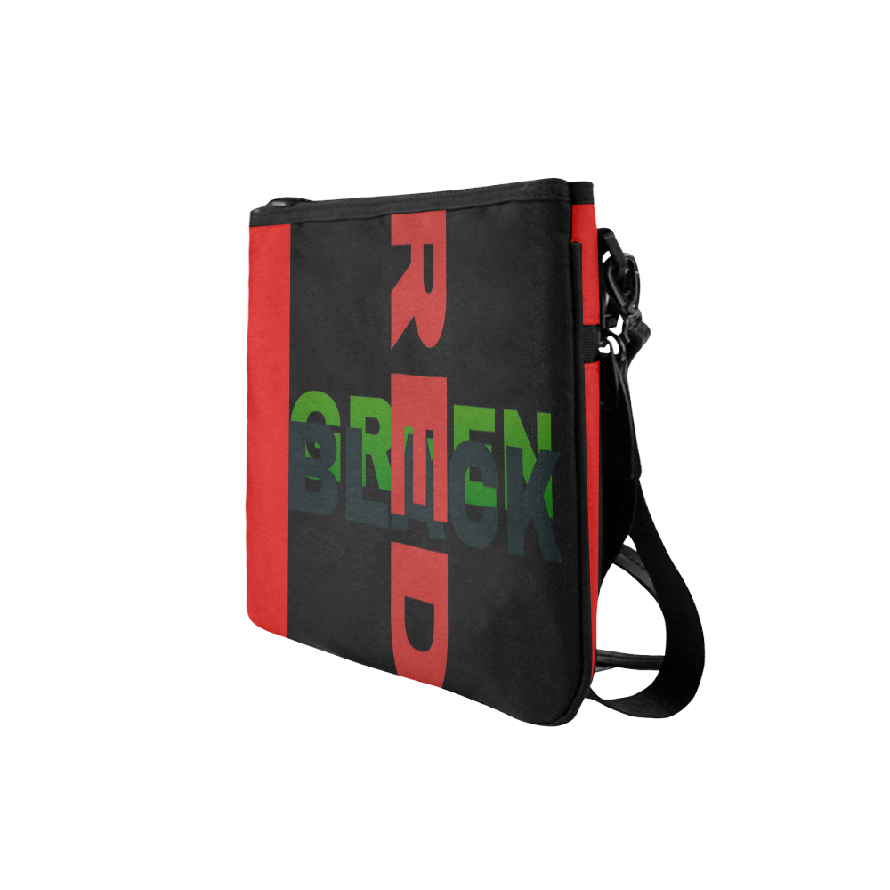 Red Black and green Slim Clutch Bag (Model 1668)