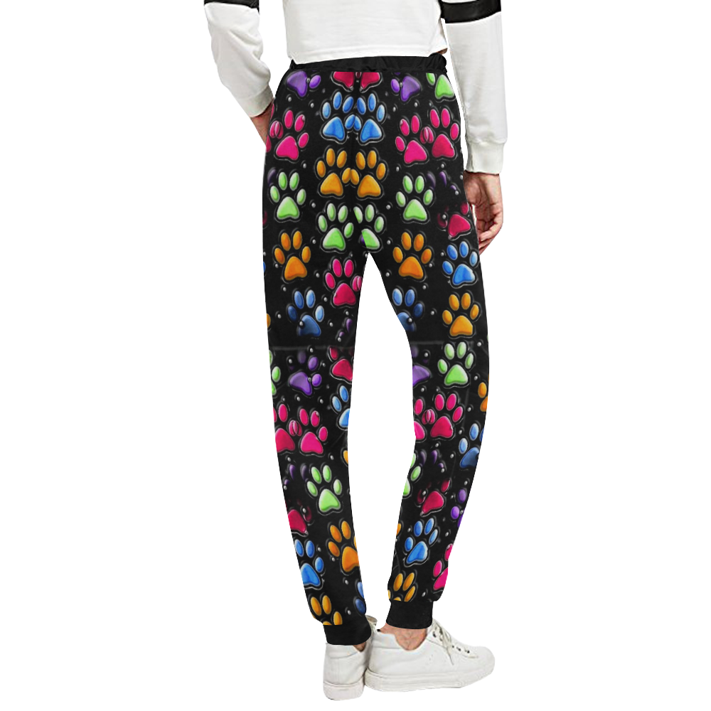 Paws Popart by Nico Bielow Unisex All Over Print Sweatpants (Model L11)