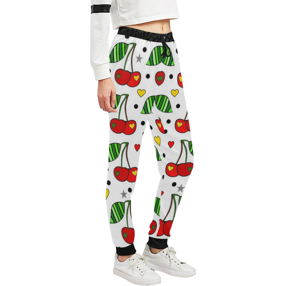 Cherry Popart by Nico Bielow Unisex All Over Print Sweatpants (Model L11)