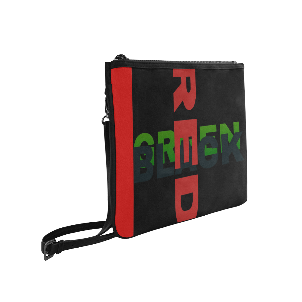 Red Black and green Slim Clutch Bag (Model 1668)